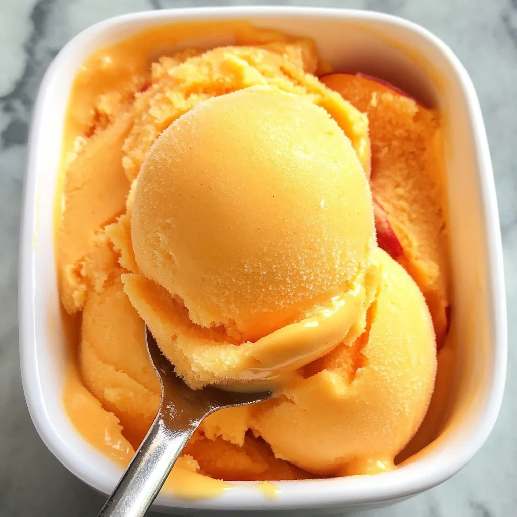 The Best Peach Sorbet Without Ice Cream Maker