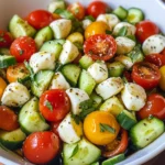 Tomato Cucumber Mozzarella Salad (VIDEO)