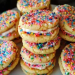 Funfetti Shortbread Sandwich Cookies with Frosting