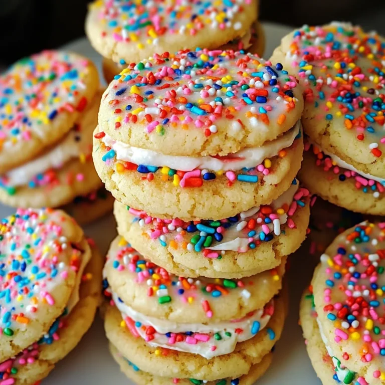 Funfetti Shortbread Sandwich Cookies with Frosting