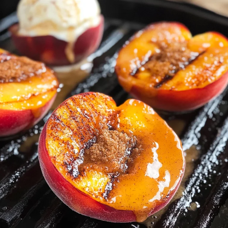 Grilled Peaches with Cinnamon and Brown Sugar