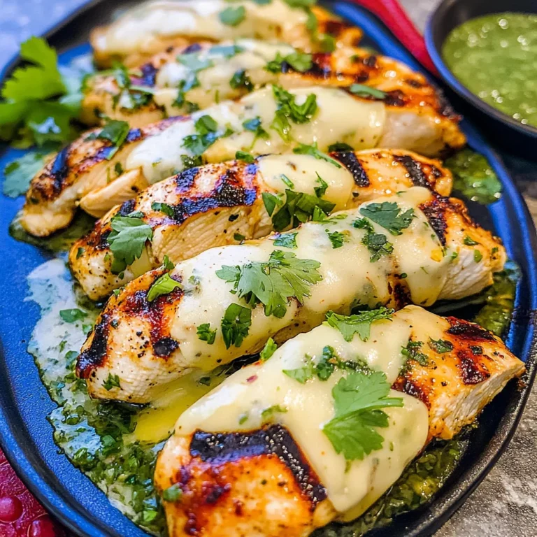 Grilled Salsa Verde Chicken with Pepper Jack