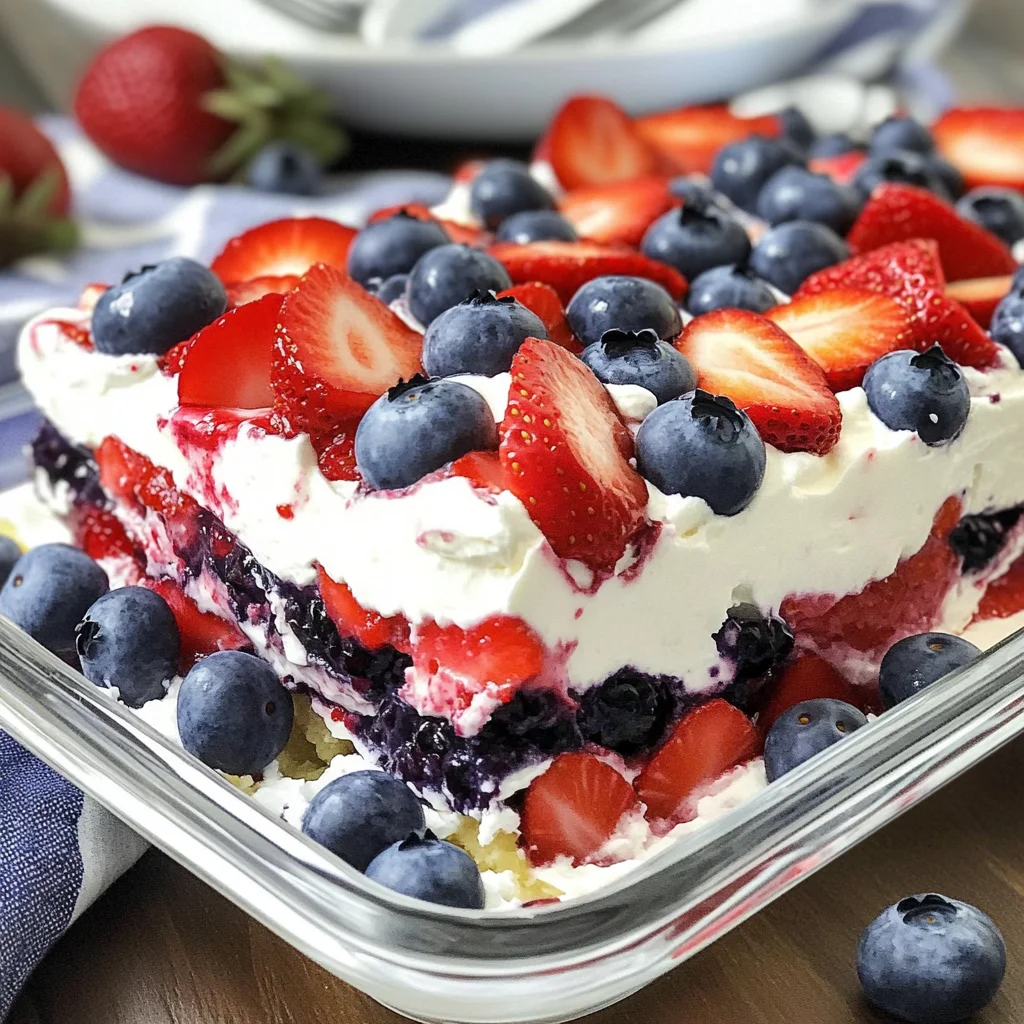 No Bake Summer Berry Lasagna