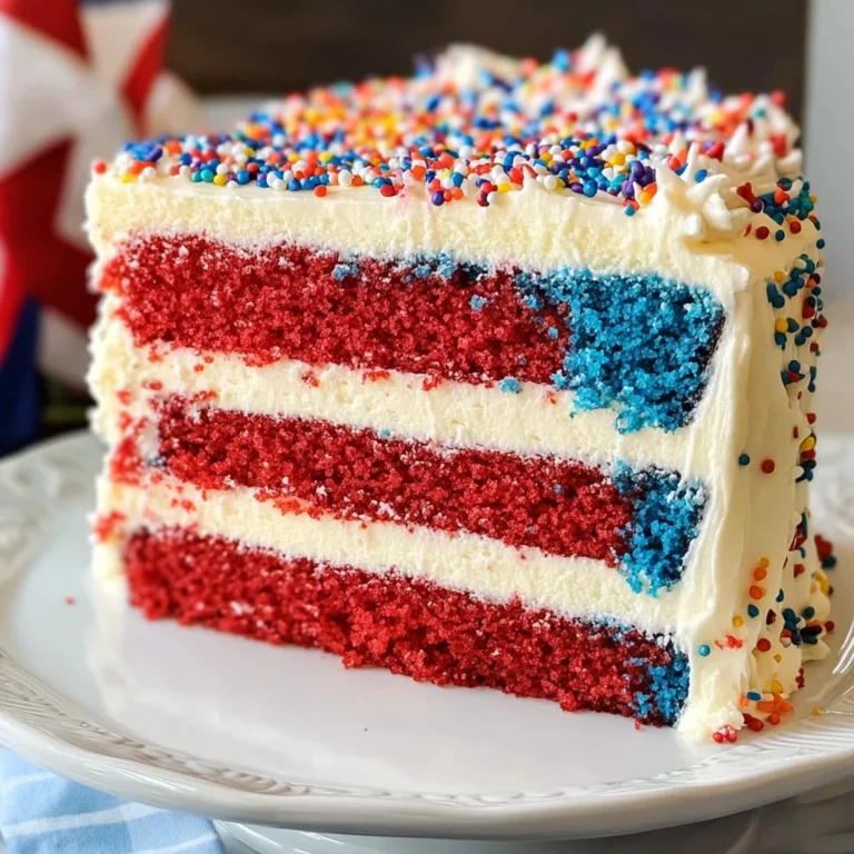 Red, White and Blue Cake