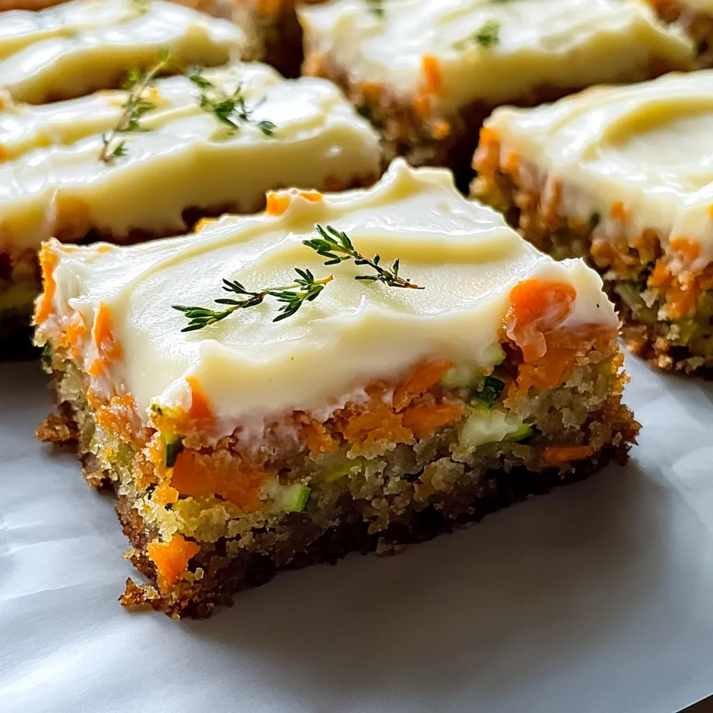 Spiced Ginger Carrot and Zucchini Bars with Lemon Cream Cheese Frosting