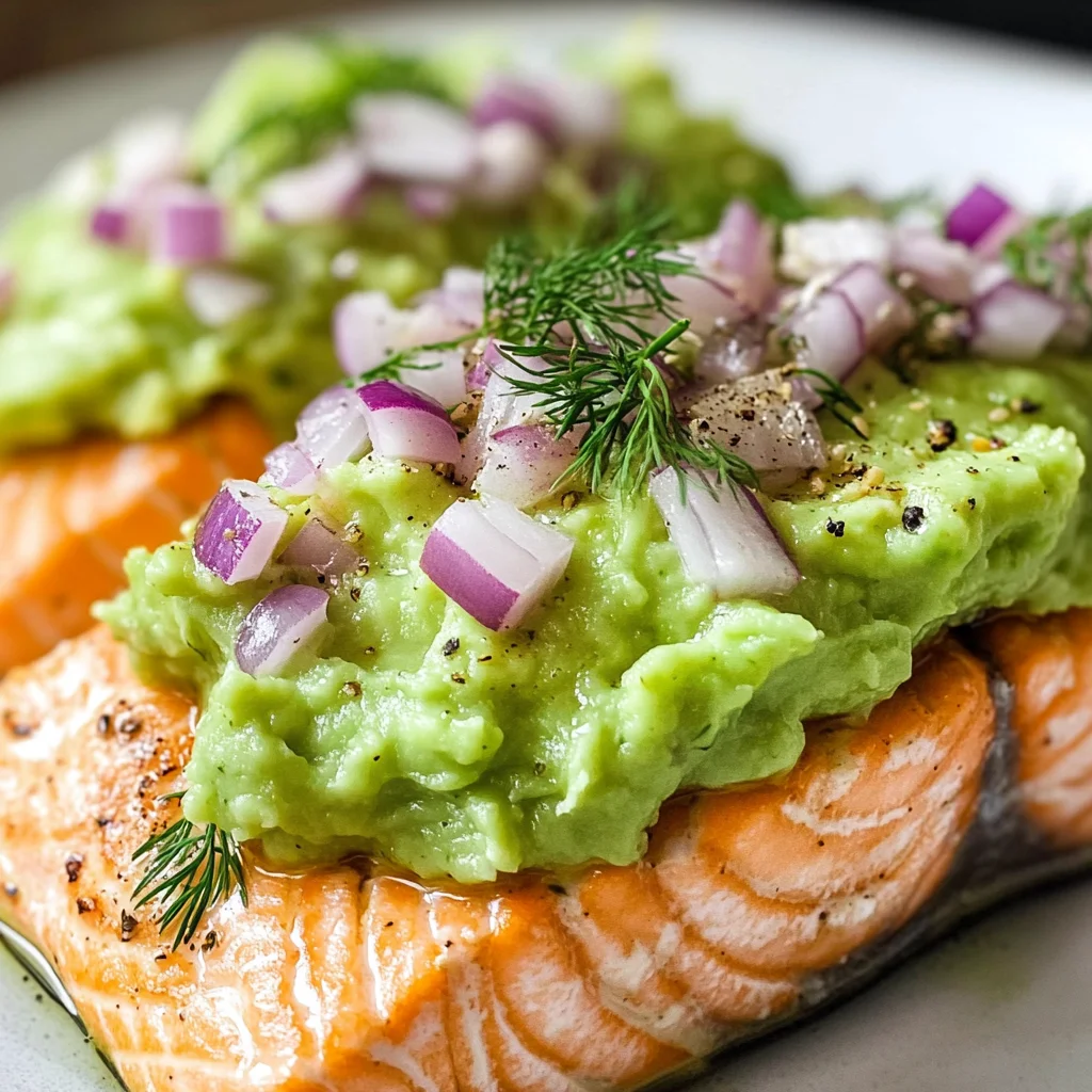 Baked Salmon with Avocado Mash