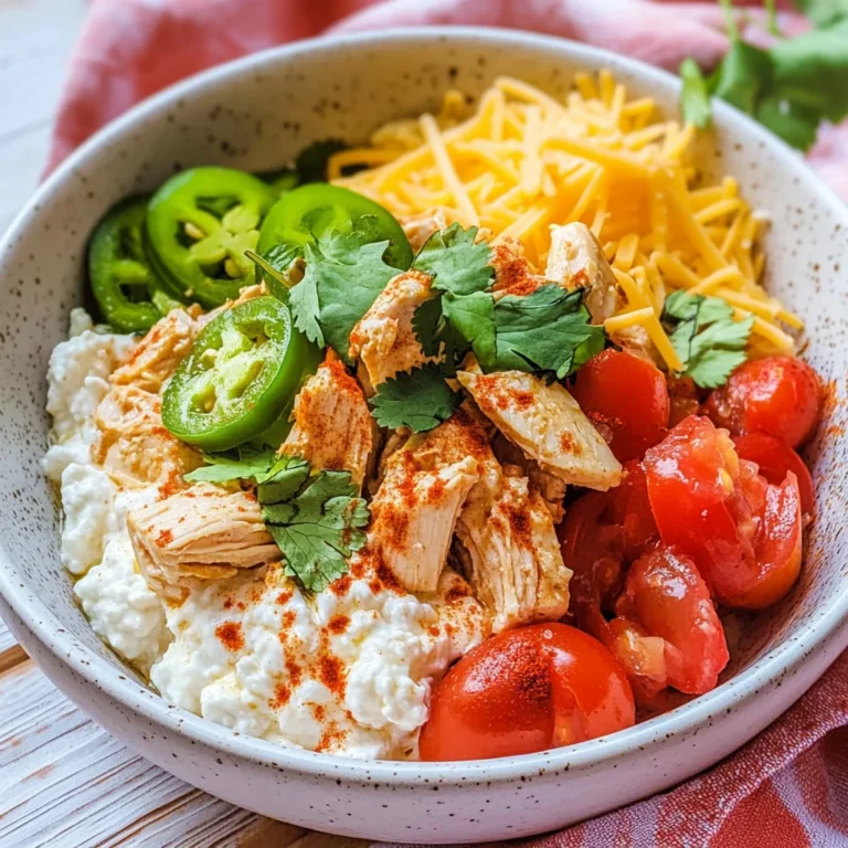 High Protein Cottage Cheese Chicken Taco Bowl