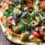 Mediterranean Naan Bread Pizza