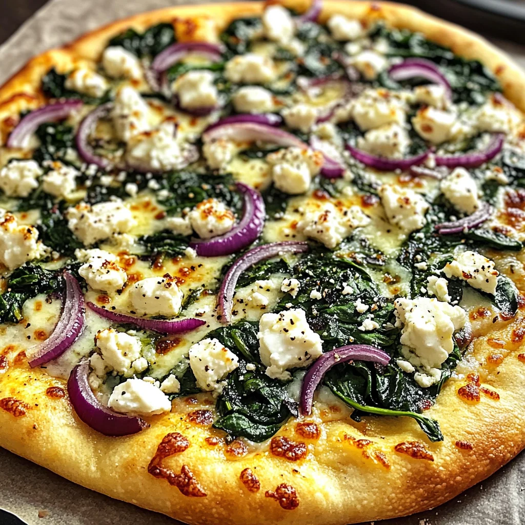 Tasty Spinach and Feta Flatbread Pizza